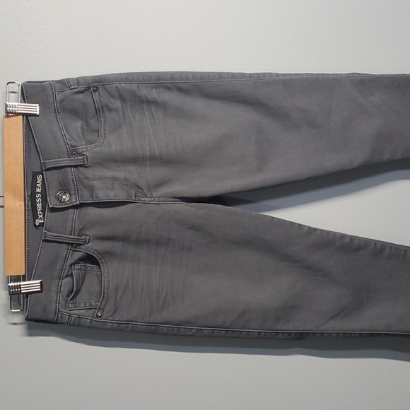 Express jeans women's size 2 grey extreme stretch legging mid rise mid-r… - Picture 3 of 10